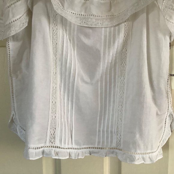 Zadig & Voltaire Cya Ruffled Lace Camisole White SZ L - Picture 6 of 16